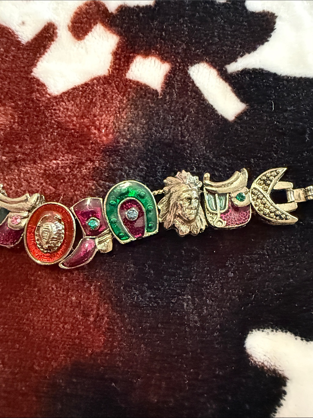 Vintage 1990s Cowgirl Western Slide Charm Bracelet — image 4 of 8